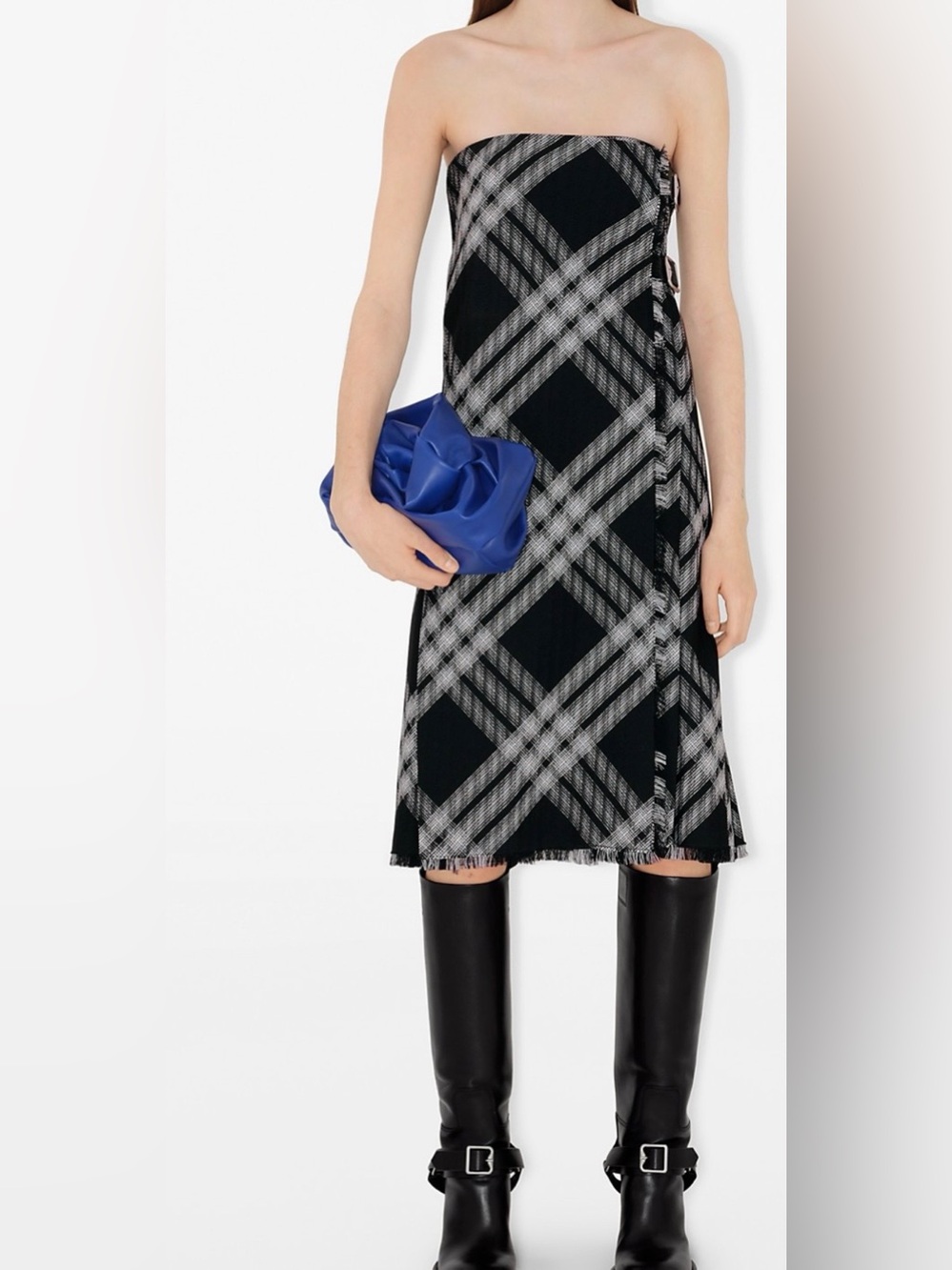 Burberry royal Blue Women's 100% lamb leather Rose Clutch Bag - Picture 6 of 15